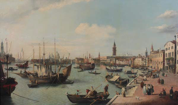 "Vista de Venecia: Riva degli schiavoni hacia San Marcos"